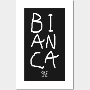 Name Bianca for black background by 9AZ Posters and Art